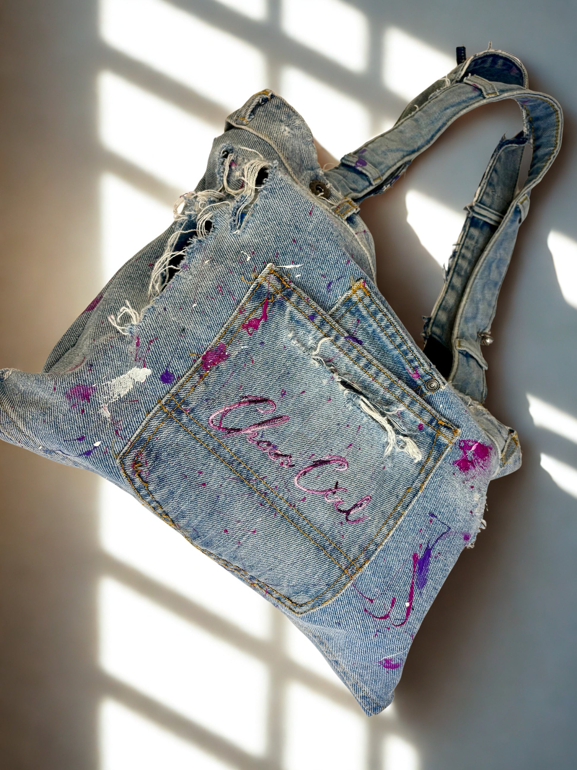 Denim Crazed Tote