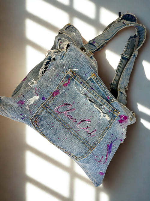 Denim Crazed Tote