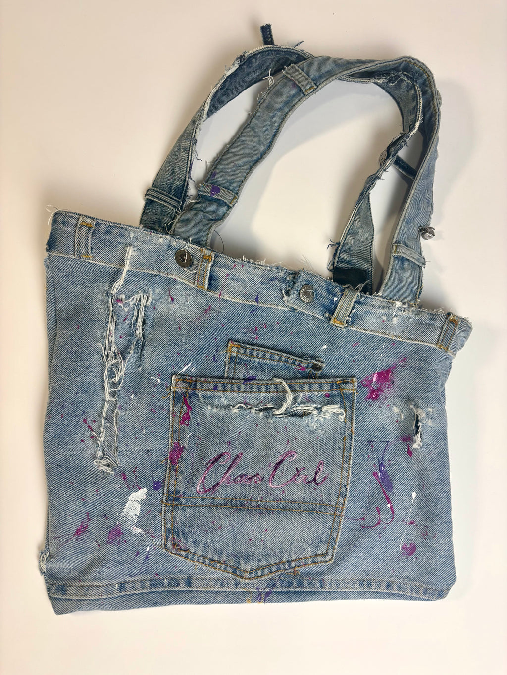 Denim Crazed Tote