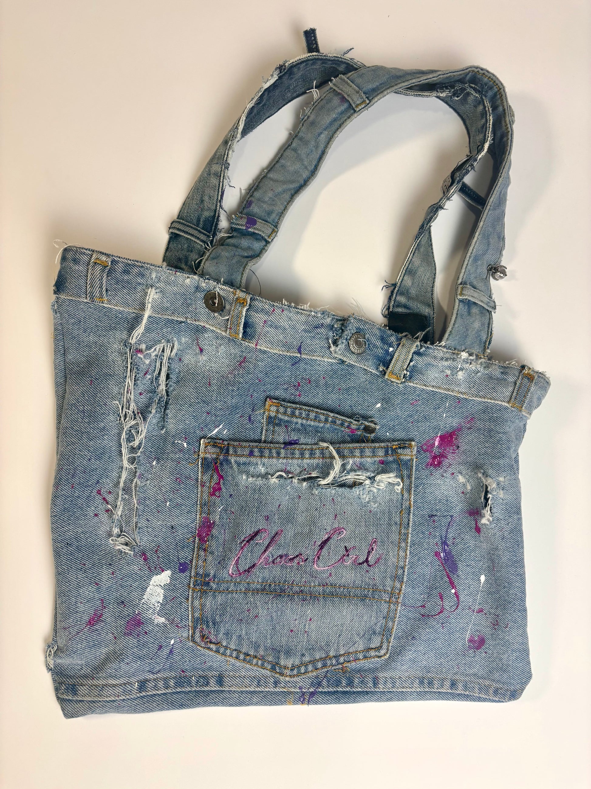 Denim Crazed Tote