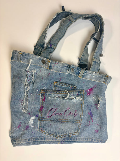 Denim Crazed Tote