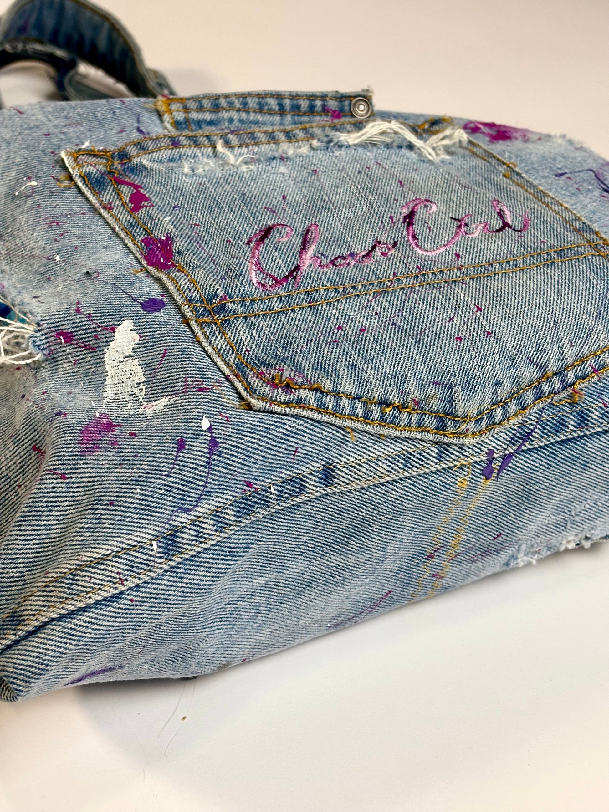 Denim Crazed Tote